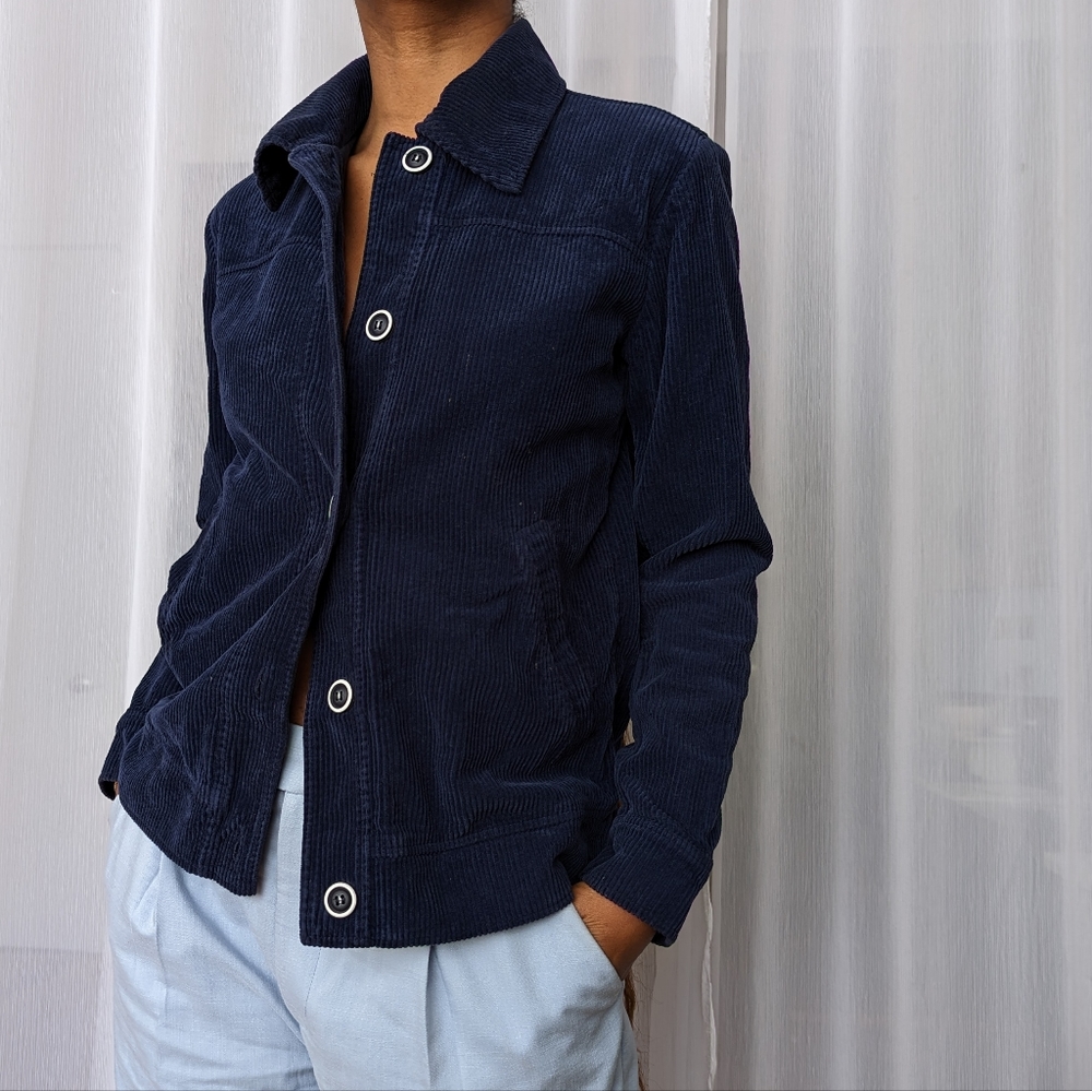 Women's Blue Corduroy Jacket - Finery London  | Size 6 Medium